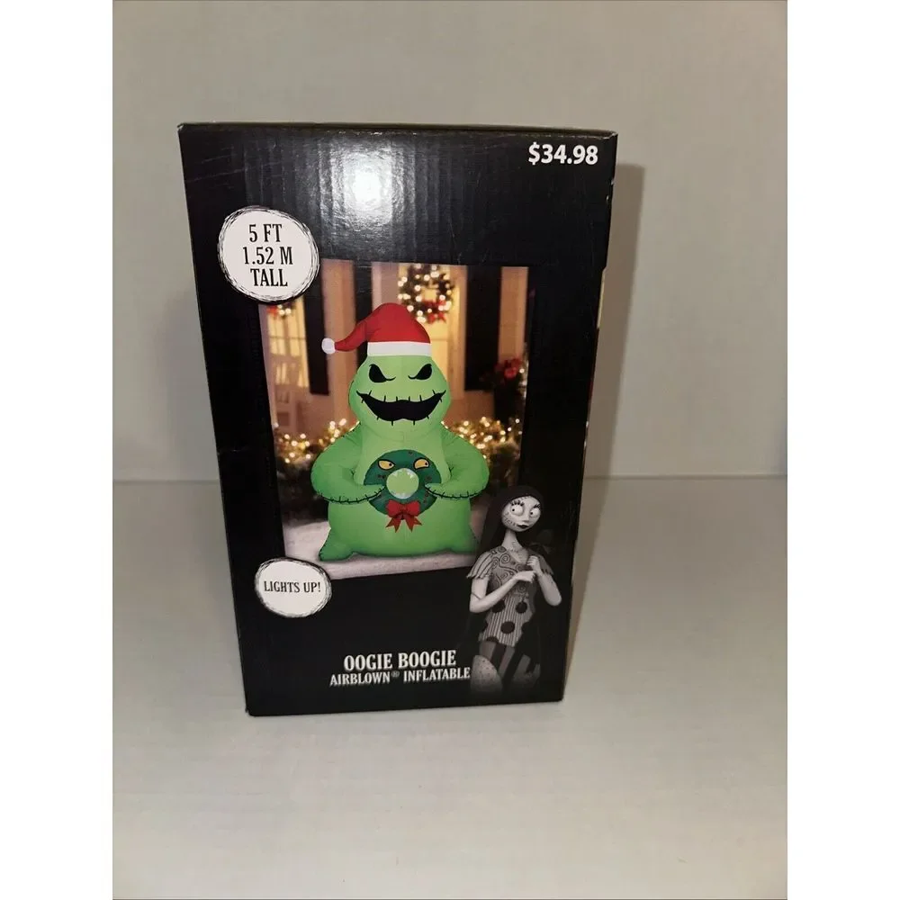 Disney Oogie Boogie Christmas Inflatable‎ Wreath 5 ft Nightmare Before Christmas